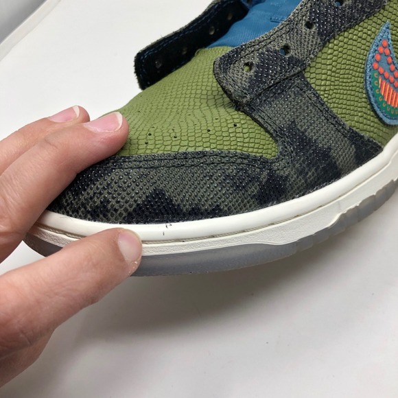 Nike Dunk Low Siempre Familia Sneakers Carbon Green Rift Blue Sail Mens 8.5 - Picture 12 of 16